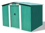vidaXL Gartenschuppen Gr&uuml;n Metall 257 x 205 x 178 cm