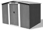 vidaXL Gartenschuppen Grau Metall 257 x 205 x 178 cm