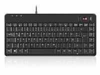 Perixx PERIBOARD-505H PLUS DE, Mini USB-Tastatur, Trackball, Hub, schwarz Eingabe /