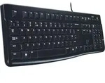 Logitech K120 B2B USB Tastatur Tschechisch Schwarz Spritzwassergesch&uuml;tzt
