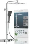 OCEAN &Uuml;berkopfbrause-Set, Chrom/Anthrazit, mit Thermostatarmatur, mit Ablage