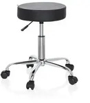 Hocker Drehhocker Arbeitsstuhl OPERATOR II Kunstleder schwarz Chrom hjh OFFICE