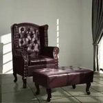 vidaXL Sessel mit Fu&szlig;hocker Dunkelbraun Kunstleder