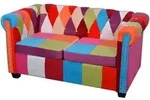 vidaXL Chesterfield-Sofa 2-Sitzer-Sofa Stoff