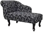 vidaXL Chaiselongue Schwarz und Wei&szlig; Stoff
