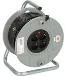 Kabeltrommel BAT AK 260 H05VV-F 3G1,5 Kabel-L.50m m.4Steckdosen Ku. grau f.innen