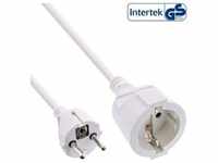 InLine® Strom-Verlängerung Schutzkontakt Stecker / Buchse, weiß, 5m Strom /