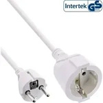 InLine&reg; Schutzkontakt-Verl&auml;ngerungskabel, CEE 7/7, H05VV-F3G1,5, wei&szlig;, 7m Kabel
