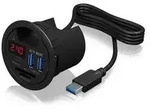 IB-Hub1404, Tisch-Hub mit 2 Kartenlesern und Ladefunktion, 2x USB 3.0 Type-A, 1x