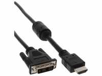 InLine® HDMI-DVI Adapterkabel, 19pol Stecker auf 18+1 Stecker, mit Ferrit, 1,8m