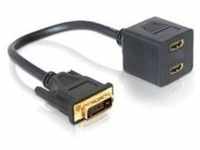 Delock Adapter DVI 25 Stecker zu 2x HDMI Buchse