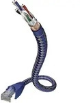 Inakustik 00480305 RJ45 Netzwerkkabel, Patchkabel CAT 6 SF/UTP 5.00 m Silber-Blau mit