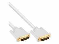 InLine® DVI-D Kabel, digital 24+1 Stecker / Stecker, Dual Link, weiß / gold,...