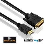 PureLink PureInstall HDMI High Speed zu DVI Adapterkabel, 2K, HDMI St. A/ DVI 18+1pol