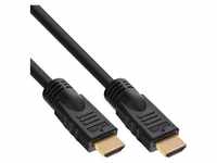 InLine® HDMI Kabel, HDMI-High Speed, Stecker / Stecker, verg. Kontakte, schwarz, 15m
