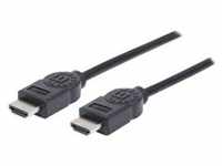Manhattan HDMI Cable, 4K@30Hz (High Speed), 1.8m, Male to Male, Black, Equivalent to