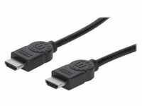 Manhattan HDMI Cable, 4K@30Hz (High Speed), 15m, Male to Male, Black, Equivalent to