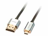 Lindy CROMO Slim High-Speed-HDMI-Kabel mit Ethernet - HDMI mit Ethernetkabel - mikro
