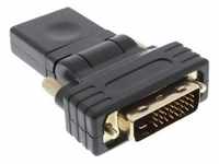 InLine® HDMI-DVI Adapter, HDMI Buchse auf DVI Stecker, flexibler Winkel,...