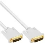 InLine&reg; DVI-D Kabel, digital 24+1 Stecker / Stecker, Dual Link, wei&szlig; / gold, 5m