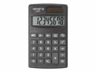Genie 215 P, Tasche, Einfacher Taschenrechner, 8 Ziffern, Batterie/Solar, Schwarz