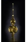 Krinner 76031 Weihnachtsbaumspitze Warmwei&szlig; LED Bernstein Mundgeblasenes Glas, mit