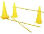 Kerbl 2-in-1 Agility Pylonen-H&uuml;rden Set Gelb 81994