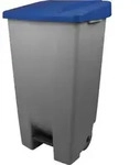 "helit Tret-Abfalleimer "the step chief", 120 Liter, blau"