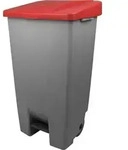 "helit Tret-Abfalleimer "the step chief", 120 Liter, rot"