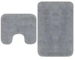 vidaXL Badematten-Set 2-tlg. Stoff Grau