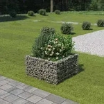 vidaXL Gabionen-Hochbeet Verzinkter Stahl 90&times;90&times;50 cm