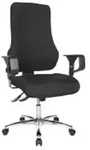 Topstar B&uuml;rostuhl Top Point Deluxe Stoff schwarz, Gestell chrom (TOP POINT DELUXE