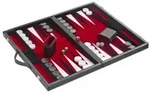 Philos 1730 - Backgammon Filzinlet rot-wei&szlig;-schwarz, medium, Koffer Kunstleder