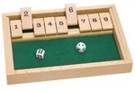 Goki HS075 - Shut the Box, W&uuml;rfelspiel 25,5 x 17,5 x 3,2 cm, Holz, 2 W&uuml;rfel, per