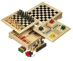 3104 - Holz Spielesammlung, Reise, Brettspiel aus Holz, 1-2 Spieler, ab 8 Jahren