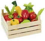 goki 51658 Obst und Gem&uuml;se in Kiste, Holz, mehrfarbig (1 Set)