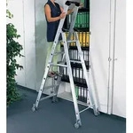 Alu-Stehleiter 14 Stufen Gesamth&ouml;he 3,25 m Arbeitsh&ouml;he bis 5,25 m