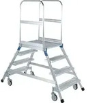 Podesttreppe 6 Plattform-H.1440mm Stufen u.Plattfom Alu.geriffelt beids.ZARGES