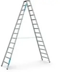 ZARGES Stufen-Stehleiter, beidseitig begehbar, 14 Stufen, Arbeitsh&ouml;he 5,10m, 24,4kg