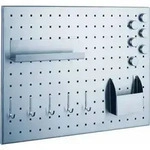 Magnettafel Edelstahl gelocht geb&uuml;rstet 50x35cm silber inkl. Zubeh&ouml;r