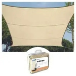 Perel Sonnensegel, wasserabweisend, 4 x 3 m, 160 g/m2, Polyester, Rechteck, Creme