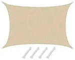 UV Sonnensegel 4x6 HDPE Rechteckig Sonnenschutz &Uuml;berdachung Garten Balkon Beige