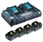 Makita DC18RD - Batterieladeger&auml;t + Batterie 4 x