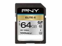 PNY Elite-X - Flash-Speicherkarte - 64 GB - UHS-I U3 / Class10