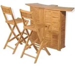 vidaXL 3-tlg. Bistro-Set mit Klappst&uuml;hlen Massivholz Teak