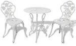 vidaXL 3-tlg. Bistro-Set Aluminiumguss Wei&szlig;