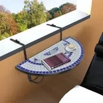 vidaXL Balkonh&auml;ngetisch Mosaik Blau und Wei&szlig;