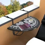 vidaXL Balkonh&auml;ngetisch Mosaik Schwarz und Wei&szlig;