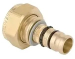 "Geberit Mepla &Uuml;bergang mit &Uuml;berwurfmutter, D 32mm, ID 21mm, G 1", Rotguss