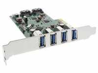 InLine® Schnittstellenkarte, 4x USB 3.0 + 2x SATA 6Gb/s, PCIe, inkl. Low-Profile